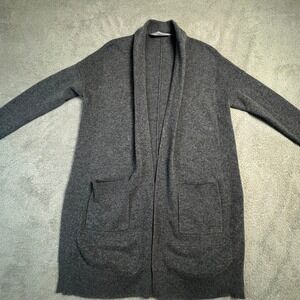 Athleta Cardigan Women's XXS Wool Cashmere Blend Shawl Collar Open Front Gray